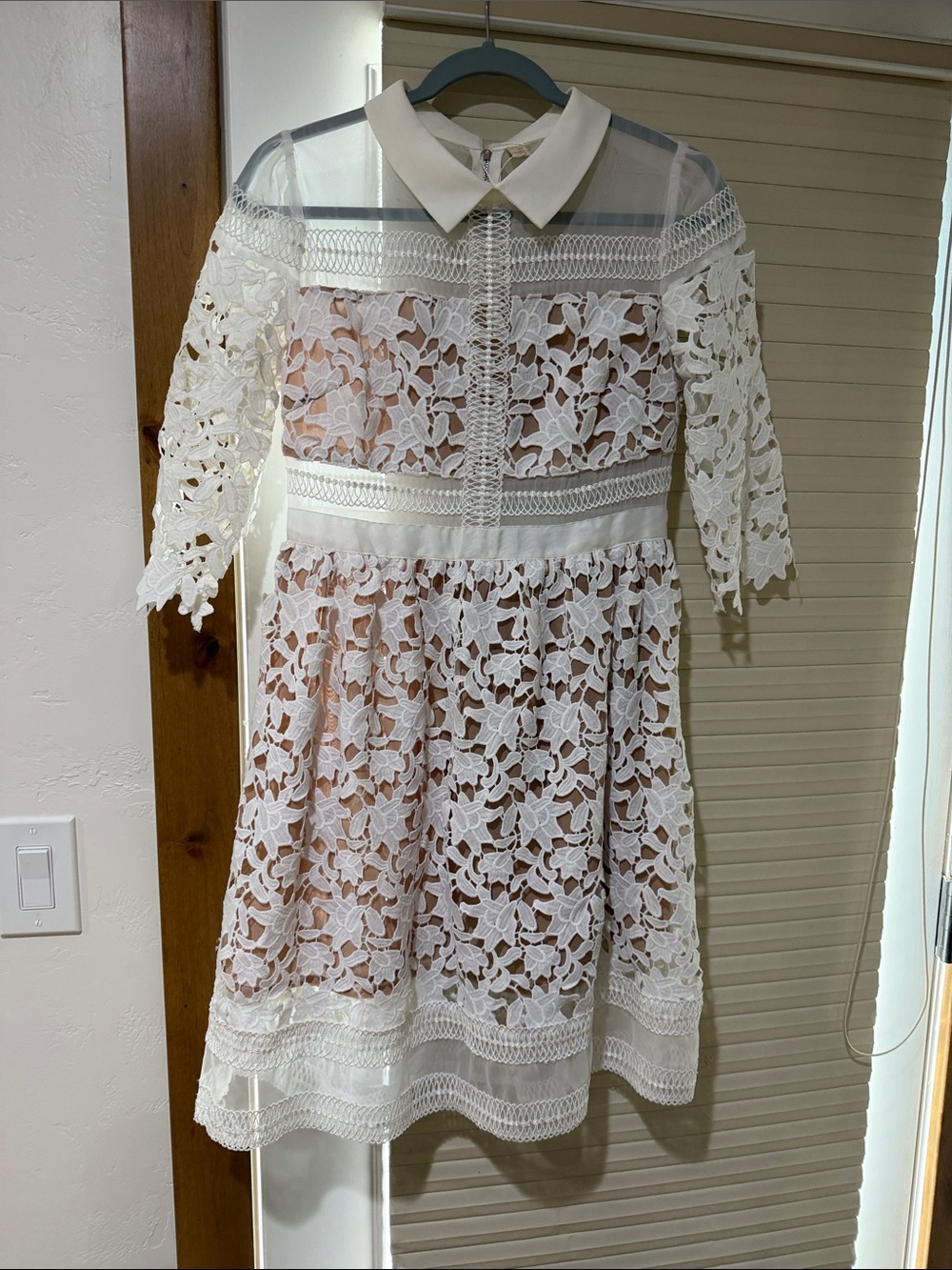Girls White Lace Collar Dress